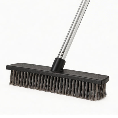 Eyliden Push Broom, Heavy Duty Moss Wire Scrub Brush with Stainless Steel Bristles, 65" Long Handle, Scrubber Brush for Deck, Floor, Concrete, Roof, Patio, Pool Outdoor Cleaning
