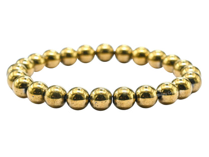 Amazing Gemstone Crystal Bracelet for Women Men's Gifts - Protection Healing Crystal Bracelet - 8mm Gemstone Beaded Stretchable Bracelet Pulseras Para Hombres Mujer Stocking Stuffers Mothers Day Gift (Golden Hematite)