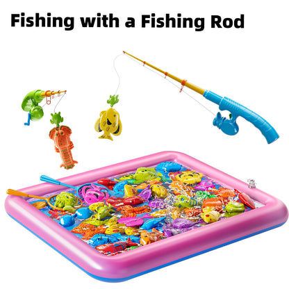 TEMI Fishing Toy for Kids 3-8 Years Old, Bath Toy for Child, Magnetic Fishing Pole for Toddlers, Summer Water Toys for Boys and Girls, Outdoor and Indoor Toys, Gifts for Birthday and Holidays
