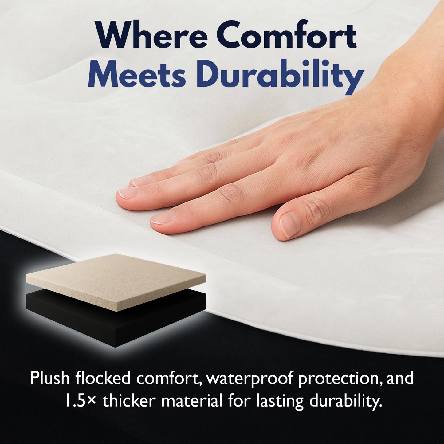 King Koil Luxury Twin Air Mattress with Built in Pump, 20” Double High Twin Size Premium Airbed, Inflatable Blow Up Mattress, Waterproof, 1-Year Warranty