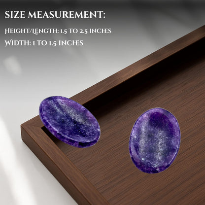 GEMSCITE Lepidolite Thumb Worry Stones Metaphysical Gemstone Crystal Healing Reiki Men Women Gift FENG Shui Positive Energy Love Wellness Palm Stones Wicca Powerful