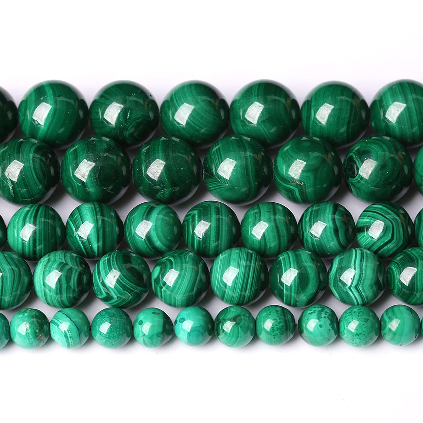 8MM 23PCS Natural Stone Green Malachite 3A Grade Gemstone Loose Beads for Jewelry Making DIY Bracelet