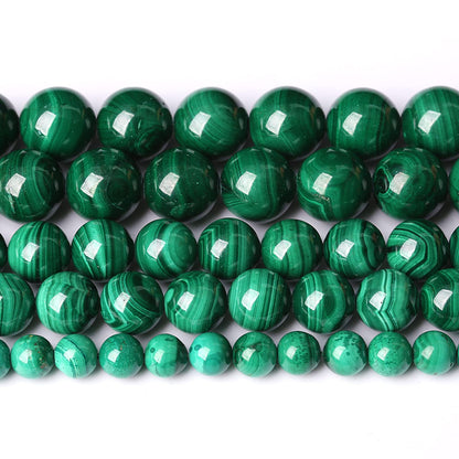 6MM 31PCS Natural Stone Green Malachite 3A Grade Gemstone Loose Beads for Jewelry Making DIY Bracelet