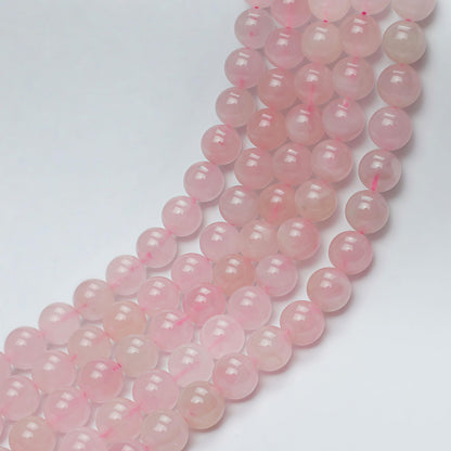 MJDCB 7A Pure Natural Rose Quartz Beads Round Loose Beads for Jewelry Making DIY Bracelet 15" (10mm)