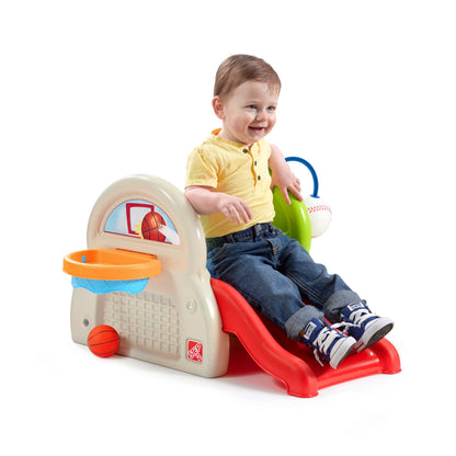 Step2 Sports-Tastic Activity Center, Toddler Sports Playset, Indoor/Outdoor Slide, Play Gym Includes Bat & Balls, Made of Durable Plastic, For Toddlers 1+ Years Old