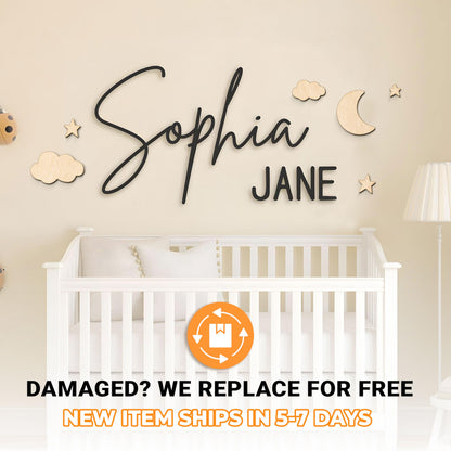Personalized Name Sign for Nursery - Custom Wooden Name Signs for Kids Room, Personalized Nursery Name Sign - Perfect Kids Room Decor, Wall Name Decoration & Wedding signs, Family Name Signs