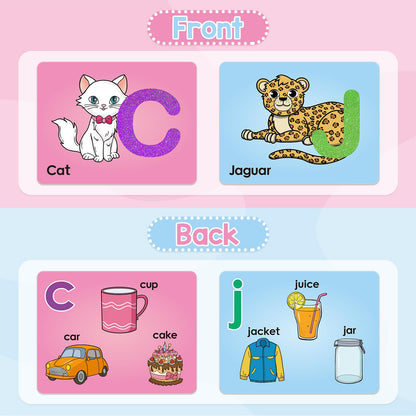 Broytain Sandpaper Letters Cards for Toddlers 3+,Word Games,Speech Therapy Toys for 3 4 5,Sensory Products, Educational Flash Cards,Learn Animals and Others