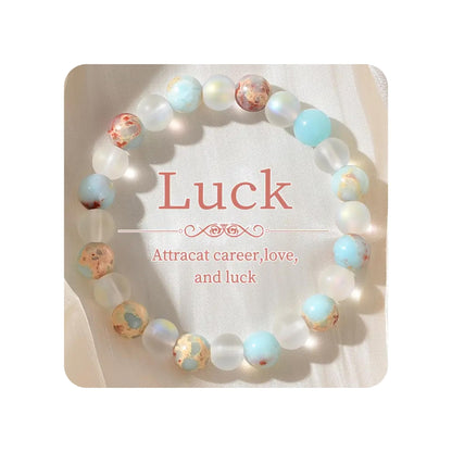TUQBA Healing Crystal for Women and Men Amazonite White Agate Stress Relief Natural Stone Stretch Beaded Bracelet Christmas Gift for Baptism, Birthday, Mothers days gift