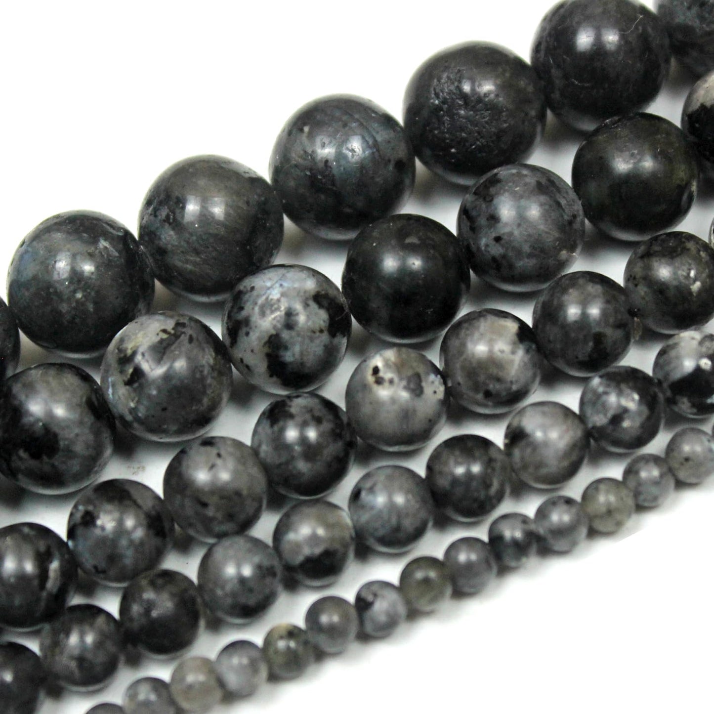 Cynbpm Natural Gemstone Black Loose Beads Charms Jewelry Making Supplies Beads for Bracelets Tourmaline Spacer Moonstone Necklace 15" 6mm