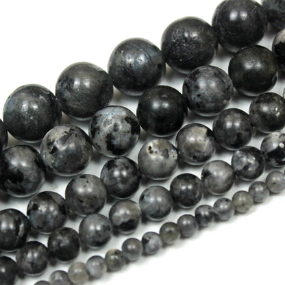 Cynbpm Natural Gemstone Black Loose Beads Charms Jewelry Making Supplies Beads for Bracelets Tourmaline Spacer Moonstone Necklace 15" 6mm