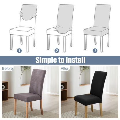 BIETYONE Chair Covers,Dining Room Chair Covers Set of 6,Stretch Kitchen Chair Cover,Washable Dining Chair Cover,Parsons Chair Slipcovers Protective,for Home,Restaurant,Banquet