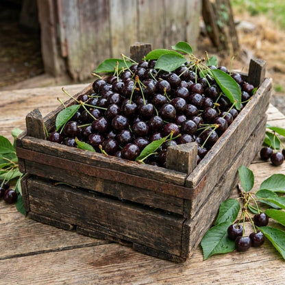 Black Cherry Tree Live Plant, 1 Year Old Sweet Cherry Bare Roots 1.5-2 Feet, Dormant, Hardy Shade Tree for Garden or Landscape