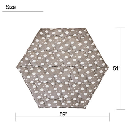 Hexagon Baby Play Mat for Floor,51"×59" Thicken Ultra Soft Playmat, Washable 6 Panel Playpen Mat Non-Slip Crawling Mat for Babies Floor Tummy time(Cloud)
