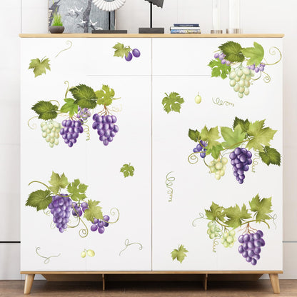 Supzone Green Vine Leaves Wall Decals, Summer Grape Vine Branches Wall Stickers, Peel and Stick Vinyl Wall Art Decor for Living Room Bedroom Furniture Cabinet Decor