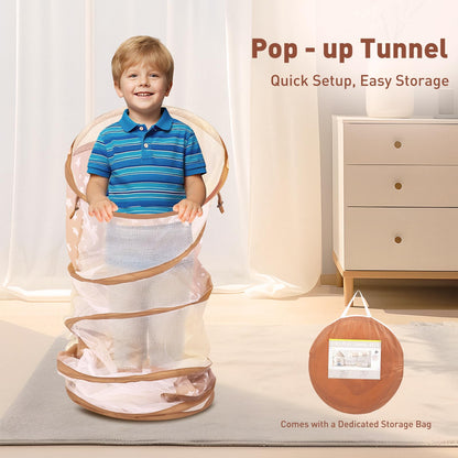 Kids Play Tunnel Toys for Toddlers 1-3, 69" x 18" Pop up Crawl Tunnel Tent for Boys and Girls, Play Tunnel for Kids to Crawl Through, Pordable Children or Dogs & Cats Indoor & Outdoor