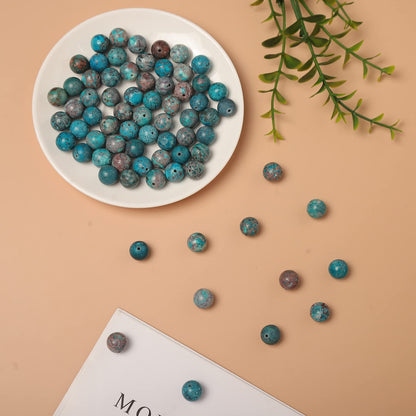 45pcs 8mm Natural Stone Beads American Turquoise Beads Energy Crystal Healing Power Gemstone for Jewelry Making, DIY Bracelet Necklace