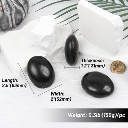 Orientrea Black Tourmaline Palm Stone-1 Pc Black Tourmaline Pocket Energy Stone, Smooth Healing Crystal Worry Stone (Black Tourmaline(1pc))