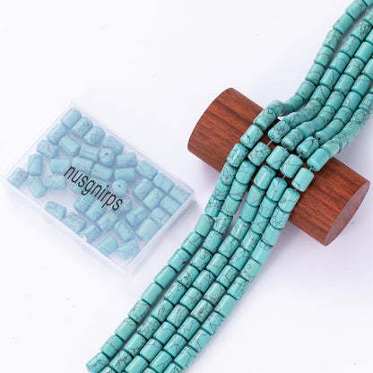 Natural Blue Turquoise Cylinder Tube Beads 10x14mm 38cm/str Loose Semi Gemstone Stone Beads for Making Bracelets Necklace