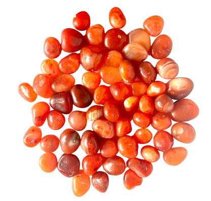 CRYSTALMIRACLE Natural Seven Carnelian Tumbled Stone Set for Healing Reiki Feng Shui Gift Home Office Peace Meditation Decor