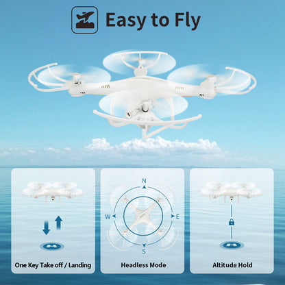 Cheerwing CW4 RC Drone with 720P HD Camera for Adults RC Quadcopter with Auto Hovering, One Key Start, Custom Flight