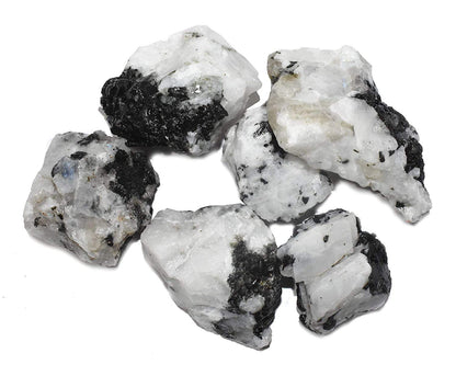 Sawcart ½ Lb Rainbow Moonstone Bulk Rough Raw Rock Natural Crystal Stone For Cabbing, Tumbling, Lapidary, Polishing, Wire Wrapping, Fountain, Wicca, Reiki Healing, Mediation, Chakra Balancing, Yoga