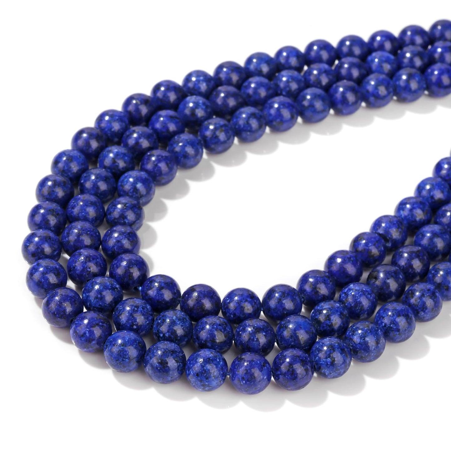 Risyfjew 100PCS 8mm Natural Lapis Lazuli Beads Gemstone Round Loose Beads for Jewelry Making Chakra Crystal Stone Beads for Bracelets Necklace Earrings Making Supplies (100pcs/Strand)