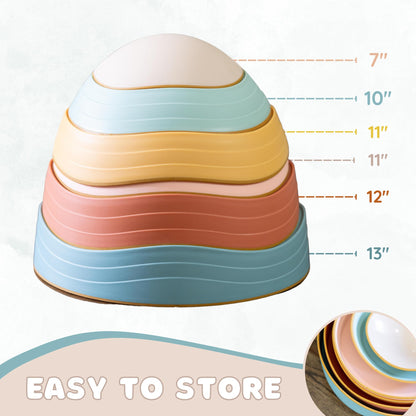 Capri & Camden Co. Balance Stepping Stones for Kids| Sensory Stepping Stones for Toddlers 1-3| Gender Neutral Set of 6 Balance Steps for Obstacle Courses