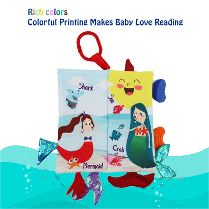 bebe mondo Unicorn Baby Crinkle Books & Mermaid Fish Teething Toy for Newborn Babies Infants 0-3-6-12-18 Months Baby Gift