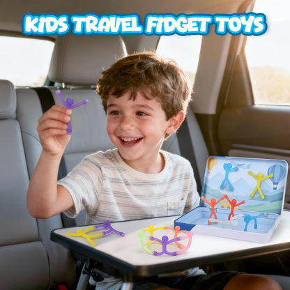20Pcs Magnetic Travel Toys, Magnets Men for Kids with Metal Box, Airplane Car Travel Fidget Toys Portable Road Trip Activities Essential, Classroom Toys for Kids Birthday Stocking Stuffers Gifts
