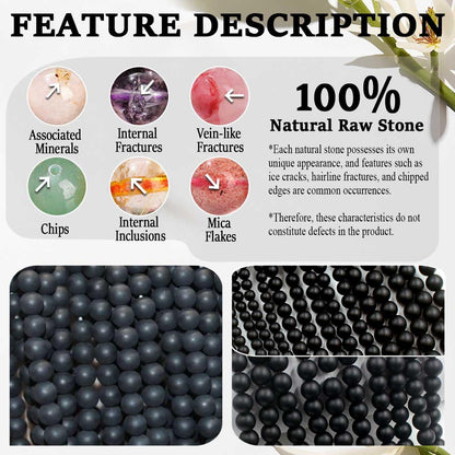 ZaisuiFun 7 Chakra Bracelet for Women, Healing Stones for Anxiety Relief, Spiritual Crystal Energy Bracelet for Meditation, Relaxation Positive Vibes,Black,M