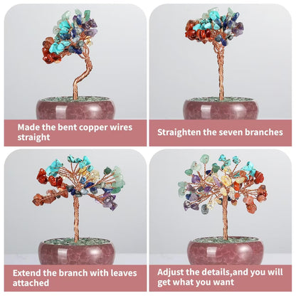 Bosfante Crystal Tree of Life for Wealth & Prosperity,Seven Chakra Tree for Energy Balance,Crystal Decoration for Home