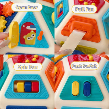 Womiluna 22-in-1 Montessori Busy Board Activity Cube Toys for 1 Year Old Toddlers Educational Learning Sensory Travel Toy for Infant 6-12 12-18 Months Toys Gifts