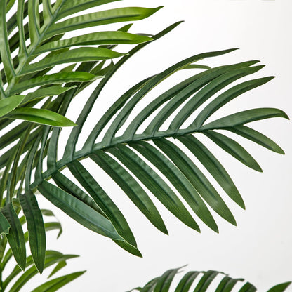 Hollyone Fake Palm Tree Decor 4FT with Planter Artificial Palm Tree Faux Tropical Areca Floor Plant in Pot with 3 Textured Trunks Silk Plant for Home Garden Outdoor Indoor Office Decor