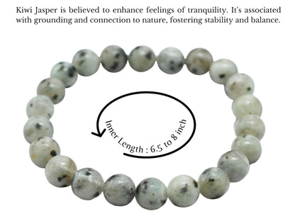 Amazing Gemstone Crystal Bracelet for Women Men's Gifts - Protection Healing Crystal Bracelet - 8mm Gemstone Beaded Stretchable Bracelet Pulseras Para Hombres Mujer Stocking Stuffers Mothers Day Gift (Kiwi Jasper)