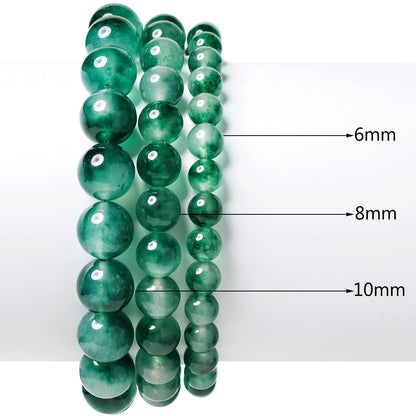 10mm Natural Aquatic Chalcedony Round Bead - 35PCS Bulk Gemstone Beads for Jewelry Making, DIY Bracelets, Necklaces - Includes Crystal Stretch Cord - Stone Beads for Crafting Gifts