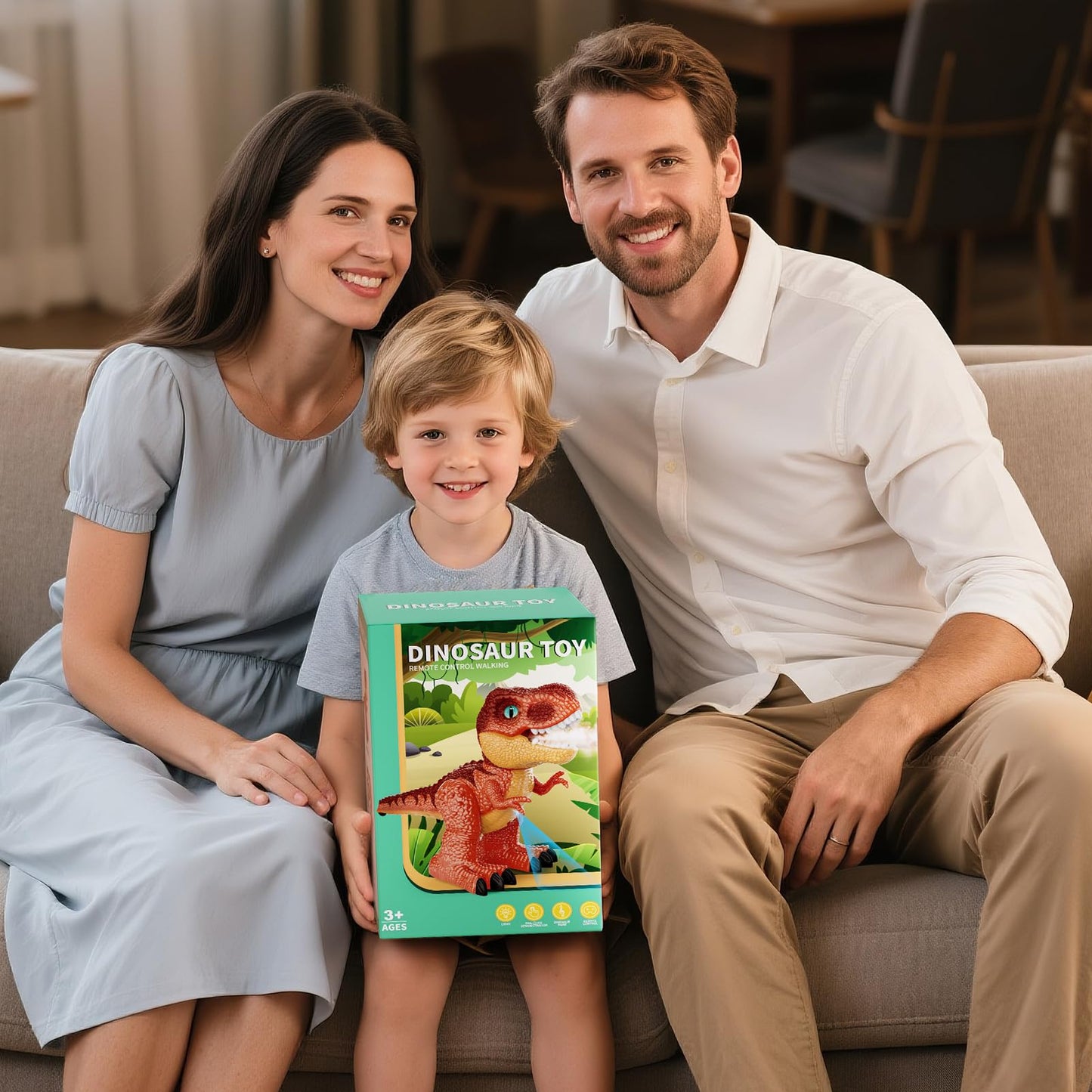 Toddlers Remote Control Dinosaur Robot Electronic Toys for Kids 3-5 5-7, RC Dinosaur Toy with Roaring Sound, Spray and LED Light, 3 4 5 6 7 8 Years Old Boy Girl Birthday Gift Realistic Dino Model Toys