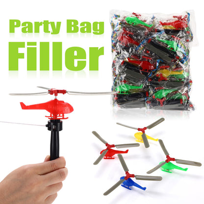 Lenwen 50 Pcs 8 Inch Flying Helicopters Planes Toys for Kids Boys Toddlers Bulk Airplane Party Favors 360° Rotating Helicopter Airplane Toy Party Favors Goodie Bag Stuffers Classroom Prizes