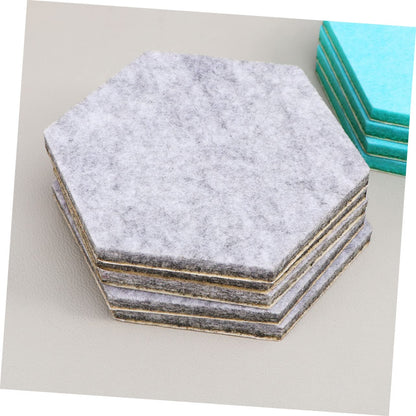 Homoyoyo 20pcs Hexagon Felt Wall Stickers Adhesive Decorative Wool Felt Board for Home and Classroom Use Mint Grey Creative Wall Decor for Office Classroom Spaces