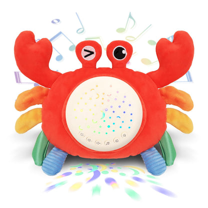 MPQMPQ Baby Sleep Soother Toys - Night Light Projector & White Noise Sound Machine, Soft Stuffed Animal Crab Musical Toys for Babies 0-6-12-18 Months Toddlers Boys Girls Christmas Gifts