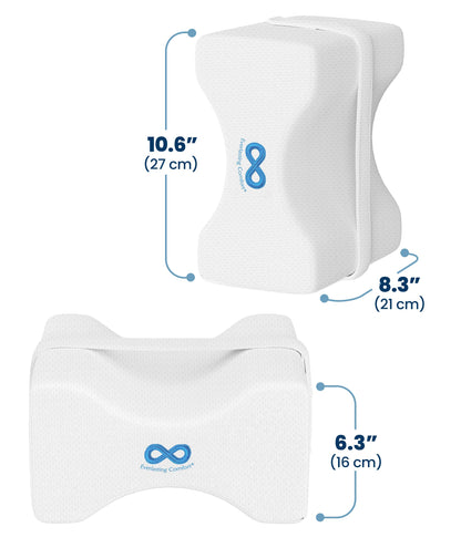 Everlasting Comfort Memory Foam Knee Pillow for Side Sleepers – Sciatica Pain Relief Pillow, Removable Strap Support – Leg Pillows for Sleeping Alignment, Knees, Back & Hip Cushion