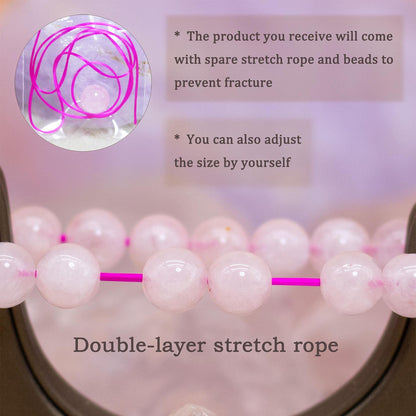 DAZCOLO 8mm Natural Gemstone Stretch Bracelet, Handmade Unisex Crystal Bracelets for Meditation, Yoga, Spiritual Healing & Positive Energy (Rose Quartz)