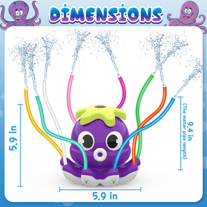 SAMTOP Outdoor Water Spray Sprinkler for Kids and Toddlers, Summer Outside Toys Backyard Games with 8 Wiggle Tubes, Attaches to Garden Hose Splashing Fun Toys for 3 4 5 6 7 8 Year Old Boys Girls Gifts