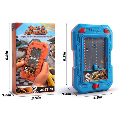 Meemazi Racing Adventure Car Toy, Mini Racing & Driving Games with Light and Sounds, Pocket-Sized Toddler Travel Toys, Party Favors Birthday Gifts for 3 4 5 6 Year Old Boys Girls