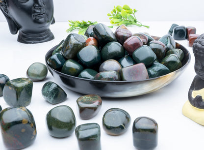 BEZAVO Bloodstone Healing Crystals Stones Set Tumbled Stones and Crystals Bulk for Healing, Reiki, Meditation, Witchcraft Crystals Gemstone for and Spiritual Home Decor 20-25 mm, 1LB