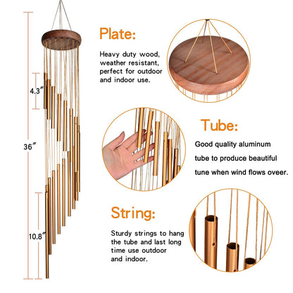 SuninYo Wind Chimes for Outside,Memorial Windchimes Outdoor Clearance,36 inches Memorial Wind Chimes with S Hook for Home Garden Decoration