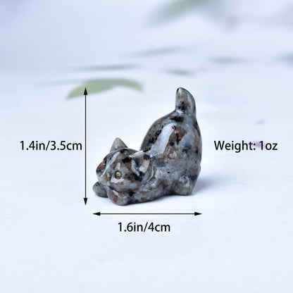 DZJXBZhu Flame Stone Cat Crystal Statue Healing Crystal Reiki Meditation Pocket Gem Guardian Sculpture Home Study Table Desk Decor Collection Gift for Loved Ones