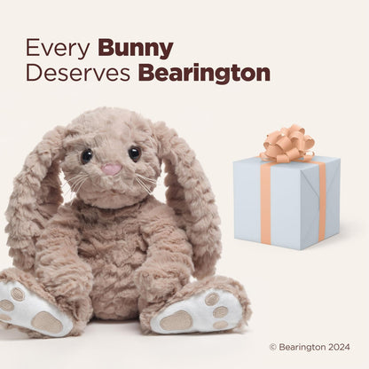Bearington Bunny Plush Stuffed Animal - 10" Soft Taupe and White Rabbit Toy with Fluffy Fur and Long Ears - Cute Easter Bunny Plushie Gift for Kids, Toddlers, and Babies - Soft Rabbit Toy for Spring