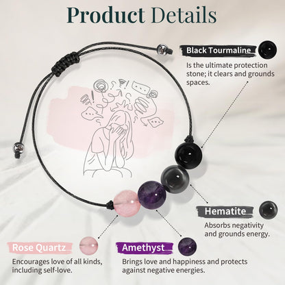 ZOKCC Crystal Healing Bracelets Gifts for Women: Mothers Day Gifts for Mom - Spiritual Natural Stone Empath Protection Bracelets Birthday Graduation Gifts for Friends Sister Mom Daughter