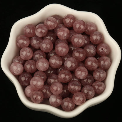 About 60pcs 6mm Natural Stone Beads Lepidolite Beads Energy Crystal Power Gemstone for Jewelry Making, DIY Bracelet Necklace