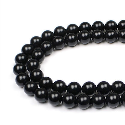 MJDCB Real Stone Beads Natural Matte Black Onyx Agate Round Loose Bead for Jewelry Making DIY Bracelet Necklace(6mm)